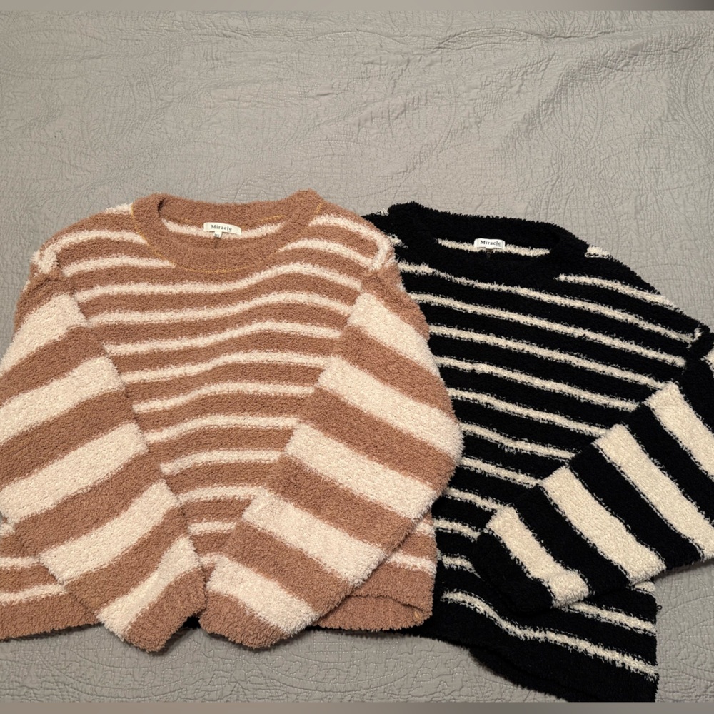 Miracle Striped Sweater Duo - Cream and Black